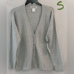 DKNY Women's Gray Cable Knit Cardigan
